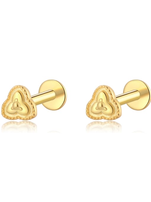 18k gold [Love] 925 Sterling Silver Cubic Zirconia Flower Dainty Stud Earring